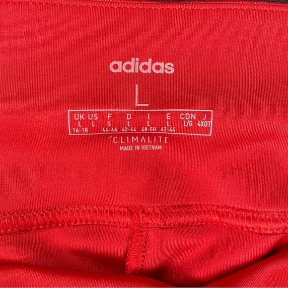 Adidas Climalite Red Leggings with Side Stripes Size Large - Picture 10 of 12